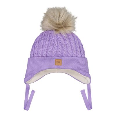 Little Things in Life Fur Pom Cable Baby Beanie -Merinovillapipo | Icy Lilac - 1-2Y