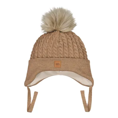 Little Things in Life Fur Pom Cable Baby Beanie -Merinovillapipo | Peanut Butter - 2-6M, kuva 1 / 1