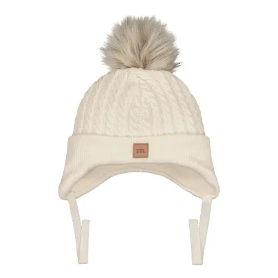 Little Things in Life Fur Pom Cable Baby Beanie -Merinovillapipo | Creamy - 3-4Y, kuva 1 / 1
