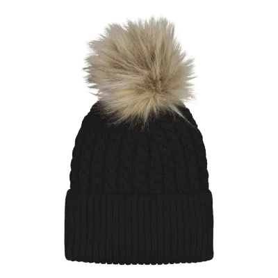Little Things in Life Cable Beanie -Palmikkopipo, Merinovilla | Black - 3-4Y, kuva 1 / 1