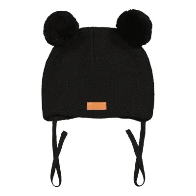 Happy Hearts Cutie Hat -Merinovillapipo | Black - 2-6M, kuva 1 / 1