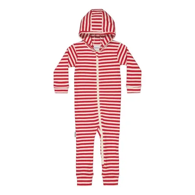 Made of Dreams Striped Rib Playsuit -Haalari | Poppy/Creamy - 86/92