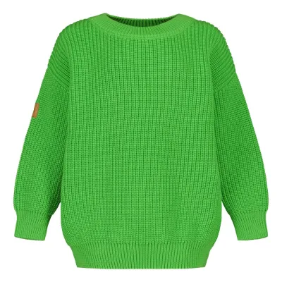 Universum Cotton Knit Jumper -Lasten Neulepaita | Space Green - 110/116, kuva 1 / 1