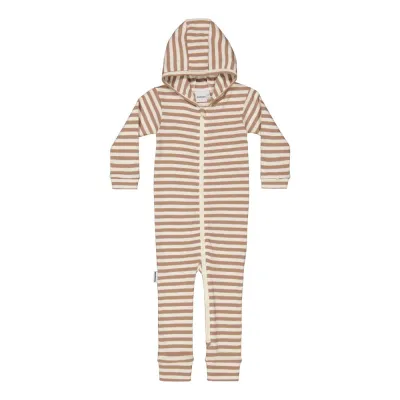 Made of Dreams Striped Rib Playsuit -Haalari | Muddy Boots/Creamy - 86/92, kuva 1 / 1