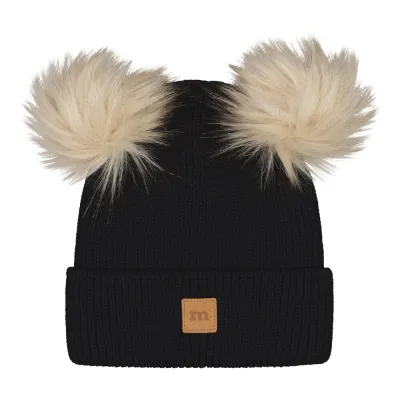 My Happy Place Double Fur Pom -Puuvillapipo | Licorice - 1-3Y, kuva 1 / 1