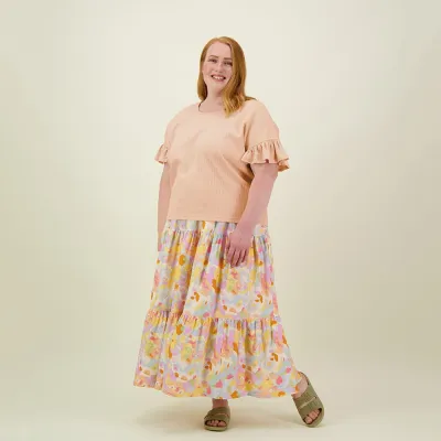 Beach Party Women Frilla Top -Paita | Milky Apricot - XL, kuva 1 / 1