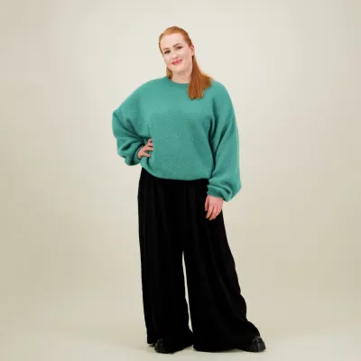 Can't Stop Dreaming Pleated Wide Leg Pants -Housut | Licorice - XL, kuva 1 / 1