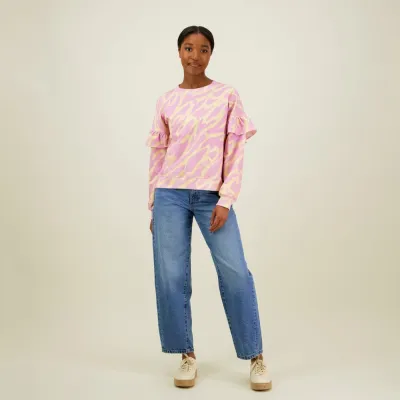 Can You Hear Me? Sophy Frill Sweater -Collegepaita | Purple - XL, kuva 1 / 1