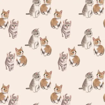 Kangaskarkelot Trikoo Kitties 1M | Cream, kuva 1 / 1