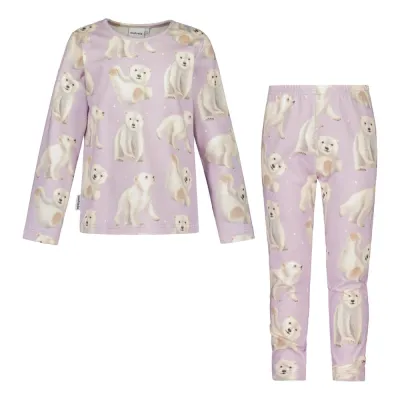 Under the Same Moon Home Polar Bears -Pyjama | Icy Lilac - 134/140, kuva 1 / 1