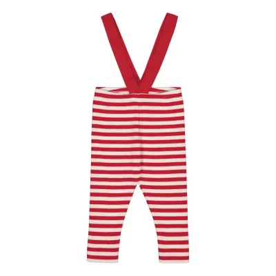 Under the Same Moon Striped Rib Brace Pants -Henkselihousut | Poppy/Vanilla - 50/56, kuva 1 / 1