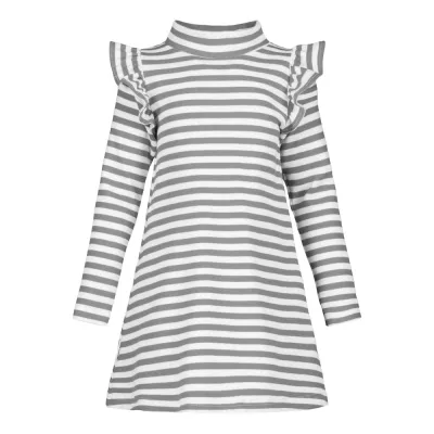 Under the Same Moon Striped Mock Neck Rib Dress -Mekko | Cloudy/Vanilla - 110/116, kuva 1 / 1