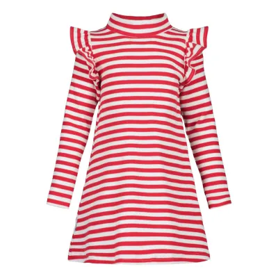 Under the Same Moon Striped Mock Neck Rib Dress -Mekko | Poppy/Vanilla - 86/92, kuva 1 / 1