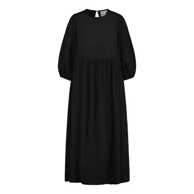 More Love Puff Sleeve Midi Dress -Mekko | Licorice - M