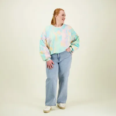 More Love Sunset Womens Puff Sleeve Sweater -Collegepaita - L, kuva 1 / 1