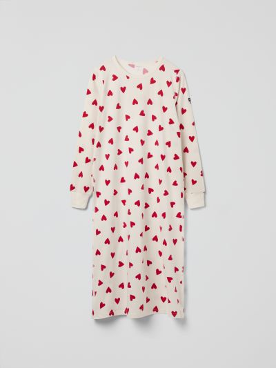 Polarn O. Pyret Aikuisten yöpaita sydänkuviolla