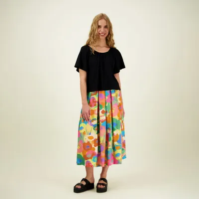 C'est La Vie! Bell Sleeve Rib Top -Paita | Licorice - XS, kuva 1 / 1