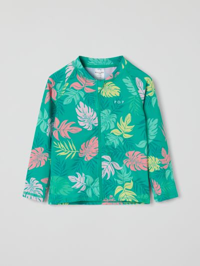 Polarn O. Pyret UV-paita vetoketjulla palmblad