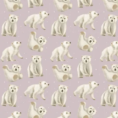 Kangaskarkelot Trikoo Polar Bears 1M | Icy Lilac, kuva 1 / 1