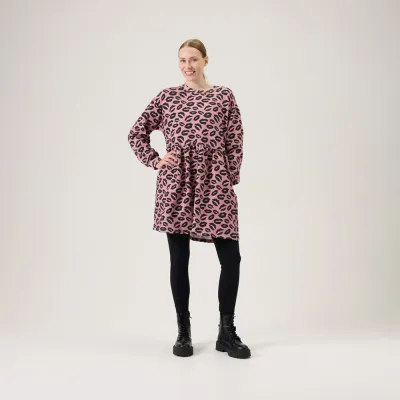 Oh, Oui! Bisous Ruffle Sweater Dress -Collegemekko | Paris Pink - XXL, kuva 1 / 1