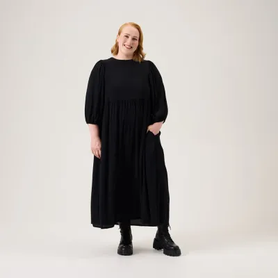 Oh, Oui! Volume Sleeve Midi Dress -Mekko | Licorice - L, kuva 1 / 1