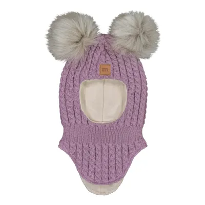 A World Full of Smiles Cable Double Fur Pom -Kypärämyssy, Merinovilla | Iceberry - 2-6M, kuva 1 / 1