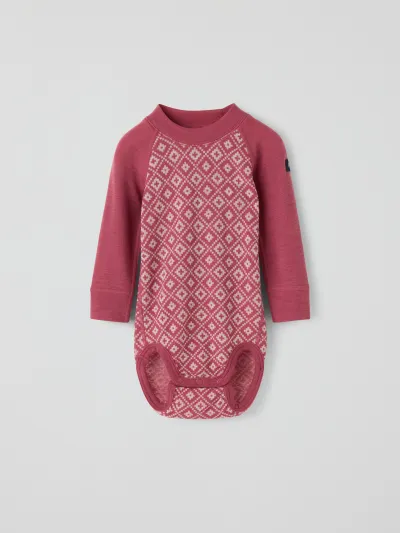 Polarn O. Pyret Pitkähihainen body merino jacquard, kuva 1 / 1