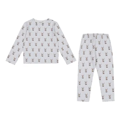 Metsola Bunny Stripes -Pyjama | Dreamy Blue - 134/140