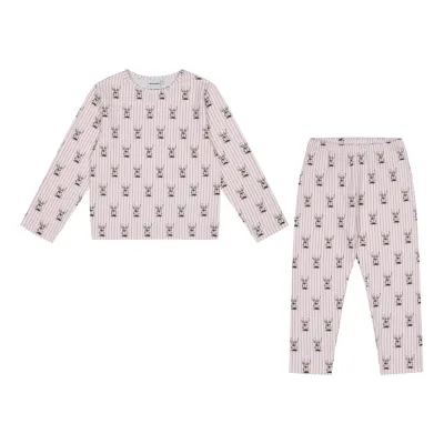 Metsola Bunny Stripes -Pyjama | Dreamy Pink - 74/80