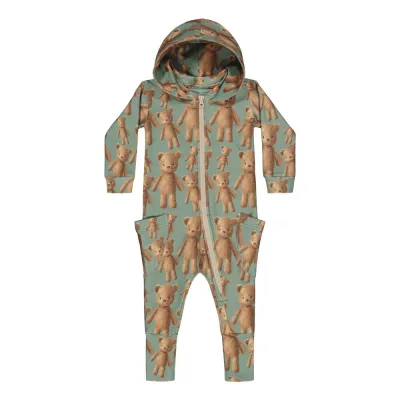Metsola Teddy Bear -Jumpsuit | Spruce Green - 86/92