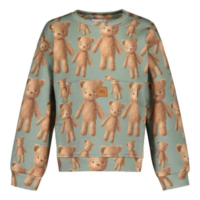 Metsola Teddy Bear Pocket Sweater -Collegepaita | Spruce Green - 74/80, kuva 1 / 1